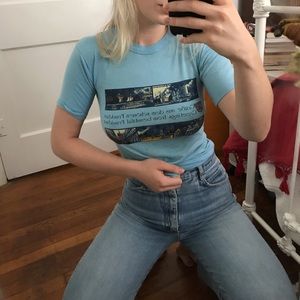 LAST CHANCE ✨vintage Blue German 70’s tee ⭐️ Sz XS